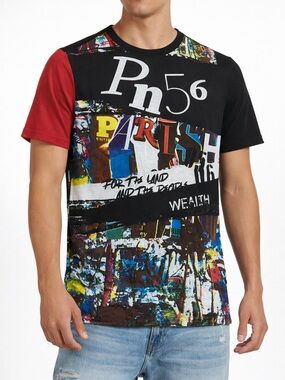 Parish Nation Graphic T-Shirt L Streetwear Colorblock